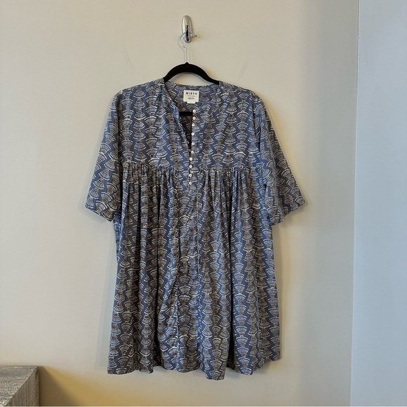 MIRTH-CAFTAN SeaShell Handmade Edition Textile Mini Dress (Size:Small) - Picture 2 of 16